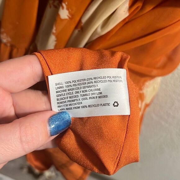✨ALEXIS Target Flutter Sleeve Pleated Wrap Sz 3X Dress Orange✨ - Picture 8 of 9